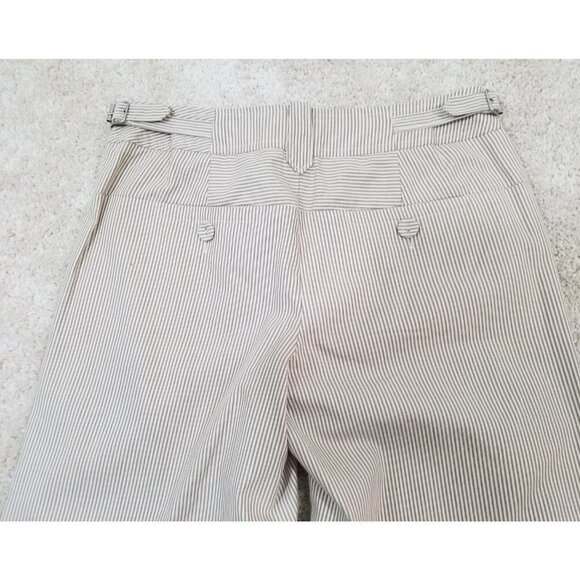 ANN TAYLOR LOFT~Women's Size 2P Petite~White/Brown Striped Cotton Capri Pants. - Picture 9 of 10